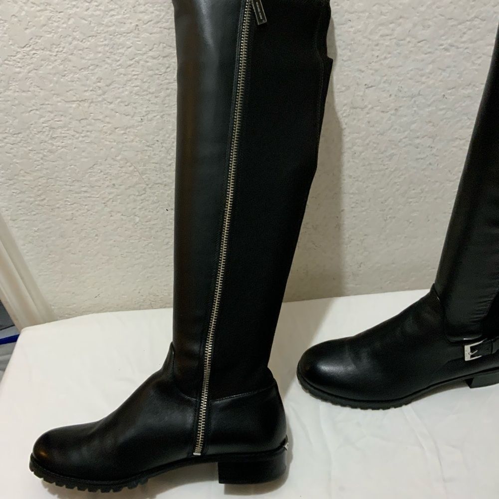 Michael Kors Womens Black Leather Side Zipper Knee High Riding Boots 6.5 - Picture 6 of 15